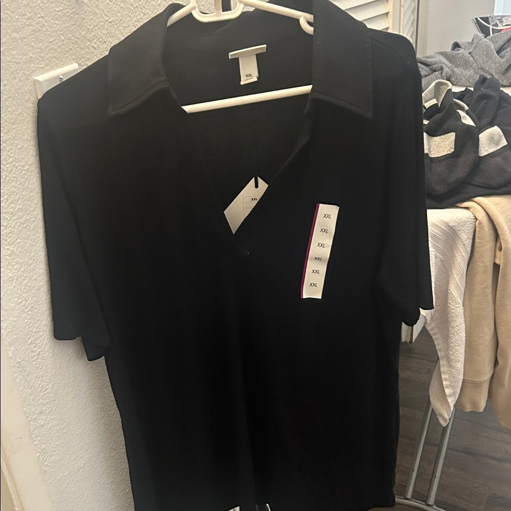 Women’s Black collared Shirt